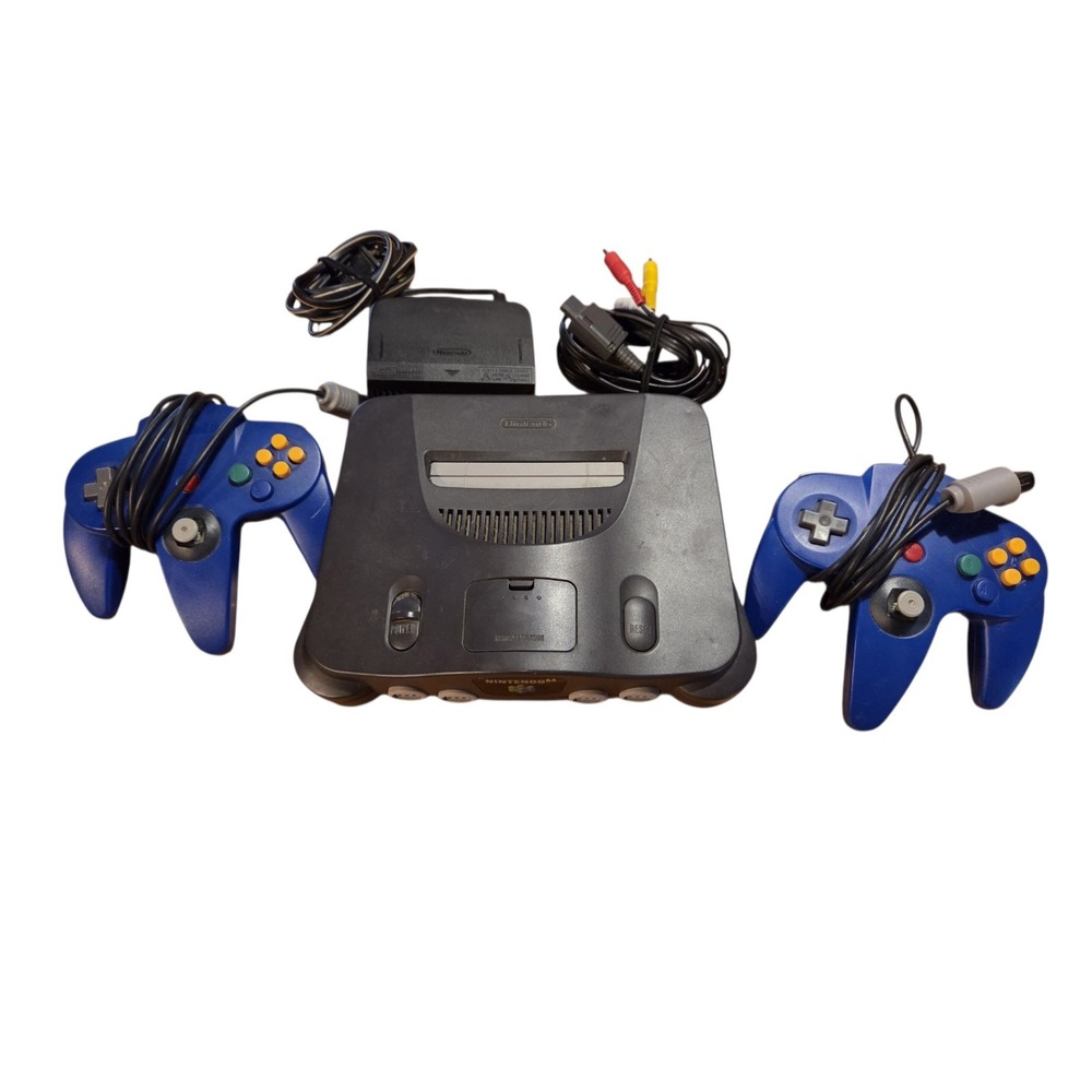 Nintendo 64 N64 Original System Console With 2 Controllers & Authentic Cords!